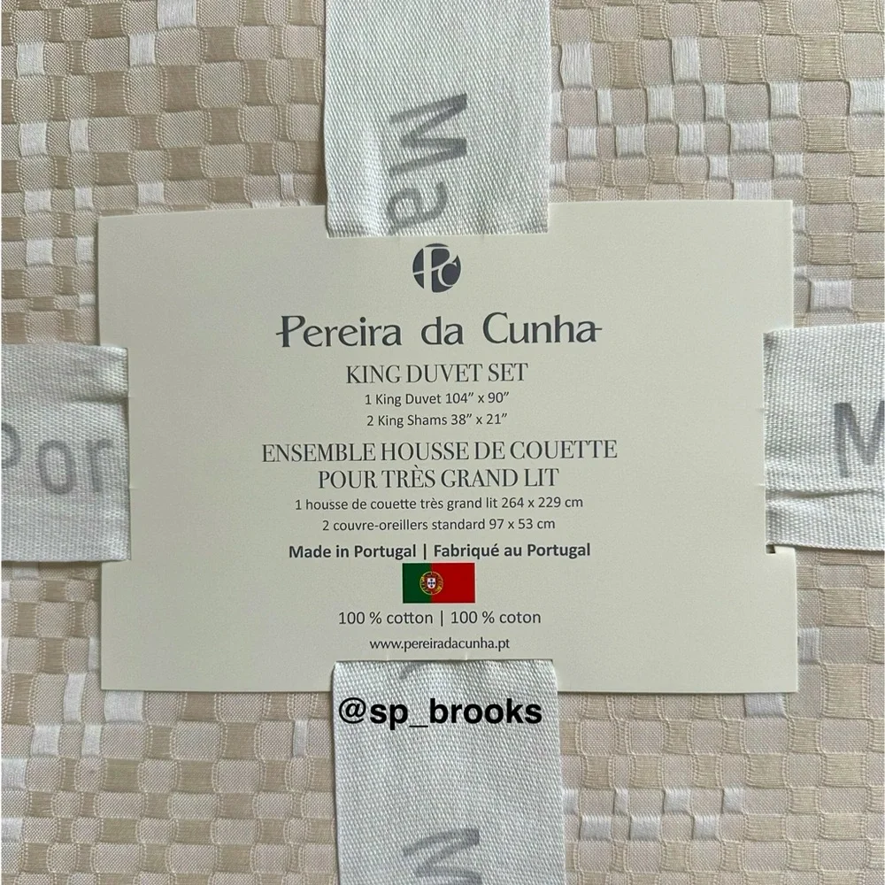 🎁Pereira da Cunha Floral Duvet Set - 3PC King Set - Natural - Made in Portugal